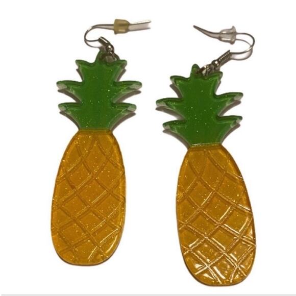 Jewelry - Glitter Pineapple Drop Earrings